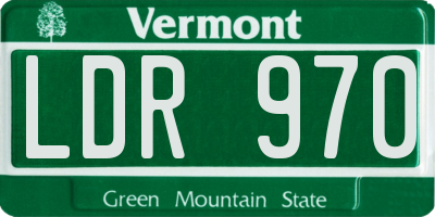 VT license plate LDR970