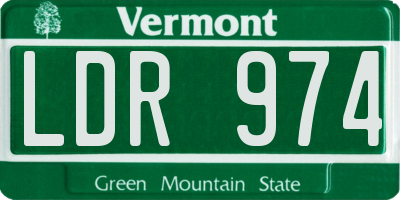 VT license plate LDR974
