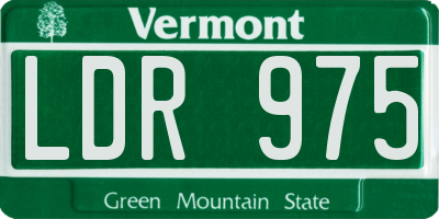 VT license plate LDR975