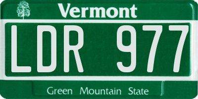 VT license plate LDR977