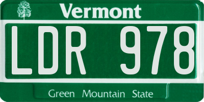 VT license plate LDR978