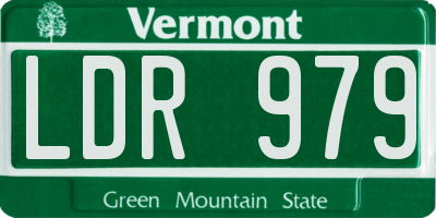 VT license plate LDR979
