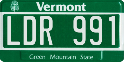 VT license plate LDR991