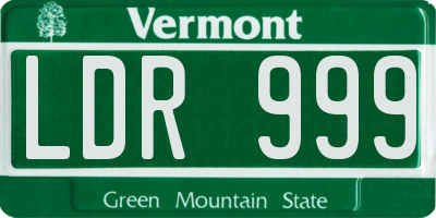 VT license plate LDR999