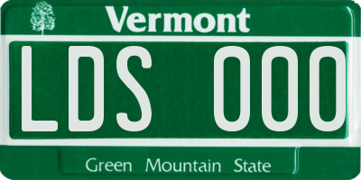 VT license plate LDS000