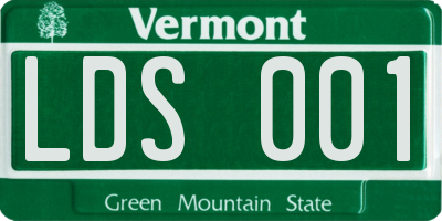 VT license plate LDS001