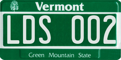VT license plate LDS002