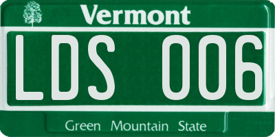 VT license plate LDS006