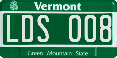 VT license plate LDS008