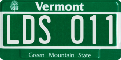 VT license plate LDS011