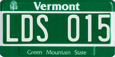 VT license plate LDS015