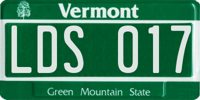 VT license plate LDS017
