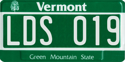 VT license plate LDS019