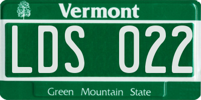 VT license plate LDS022