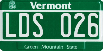 VT license plate LDS026