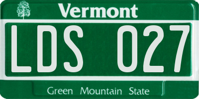 VT license plate LDS027
