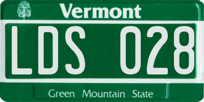 VT license plate LDS028
