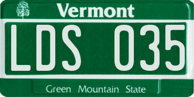 VT license plate LDS035