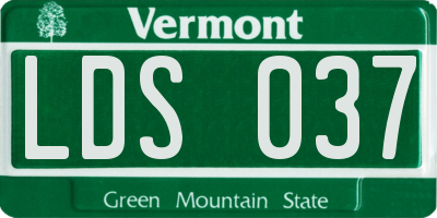 VT license plate LDS037