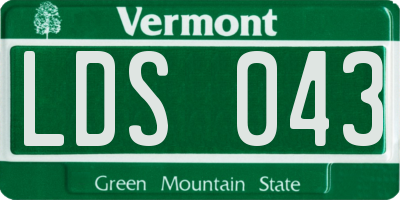 VT license plate LDS043