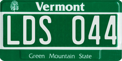 VT license plate LDS044