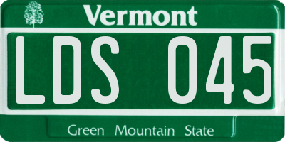 VT license plate LDS045