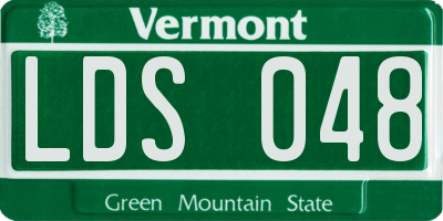 VT license plate LDS048