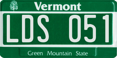 VT license plate LDS051