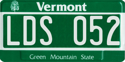 VT license plate LDS052