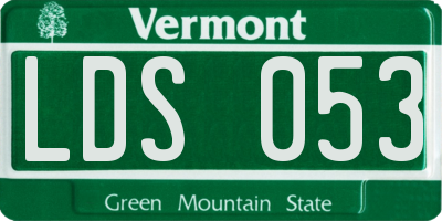 VT license plate LDS053