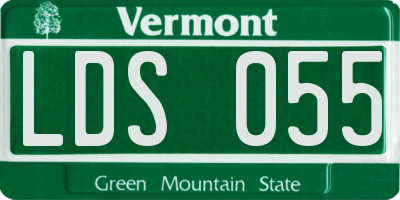 VT license plate LDS055