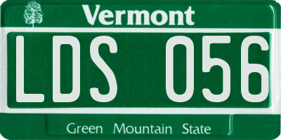VT license plate LDS056