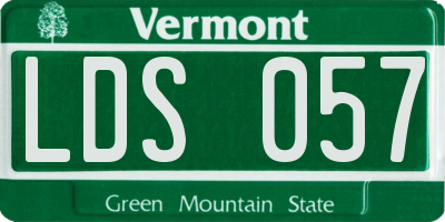 VT license plate LDS057