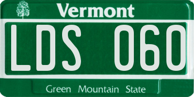 VT license plate LDS060