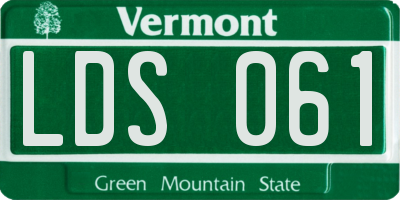 VT license plate LDS061