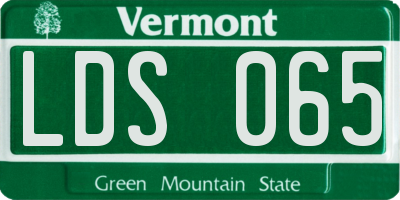 VT license plate LDS065