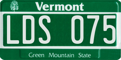 VT license plate LDS075
