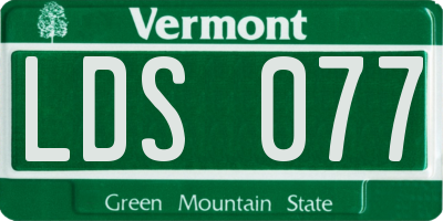 VT license plate LDS077