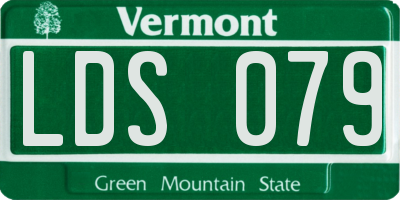 VT license plate LDS079