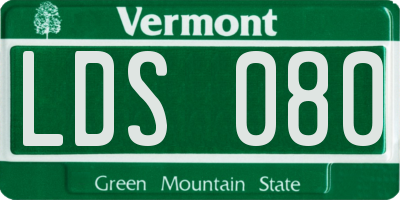 VT license plate LDS080