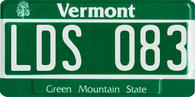 VT license plate LDS083