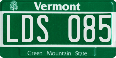 VT license plate LDS085