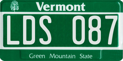 VT license plate LDS087