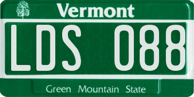 VT license plate LDS088