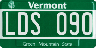 VT license plate LDS090