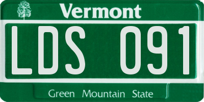 VT license plate LDS091
