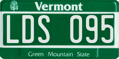 VT license plate LDS095