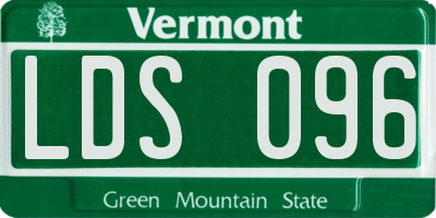 VT license plate LDS096