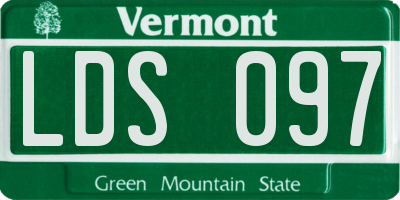 VT license plate LDS097