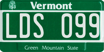 VT license plate LDS099